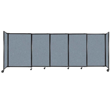 Versare StraightWall Sliding Portable Partition 11'3" x 4' Powder Blue Fabric 1448504
